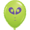 Picture of 5" Space Alien - Lime Green - Qualatex Balloon (100/bag)