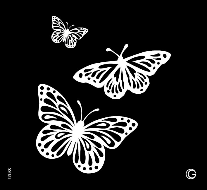 Essential - HD Stencil - Butterfly Trio - E13 (2pc/pk) - Hokey Pokey
