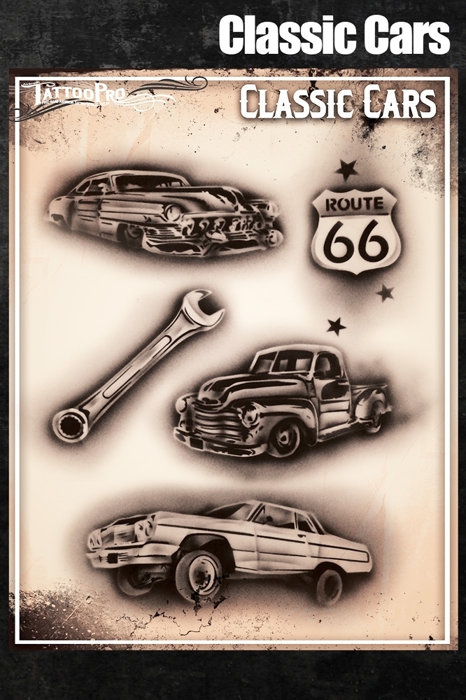 Tattoo Pro Stencil - Classic Cars (ATPS147) - Hokey Pokey Shop