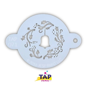 Picture of TAP 071 Face Painting Stencil - Christmas Wreath with Bell