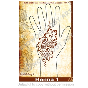Picture of Henna Stencil 1 - Paisley Flower Strip - SOBA