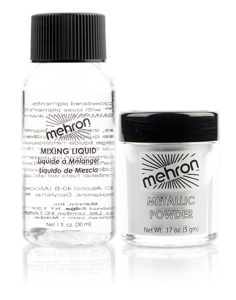 Picture of Mehron Metallic Powder with Mixing Liquid - Silver