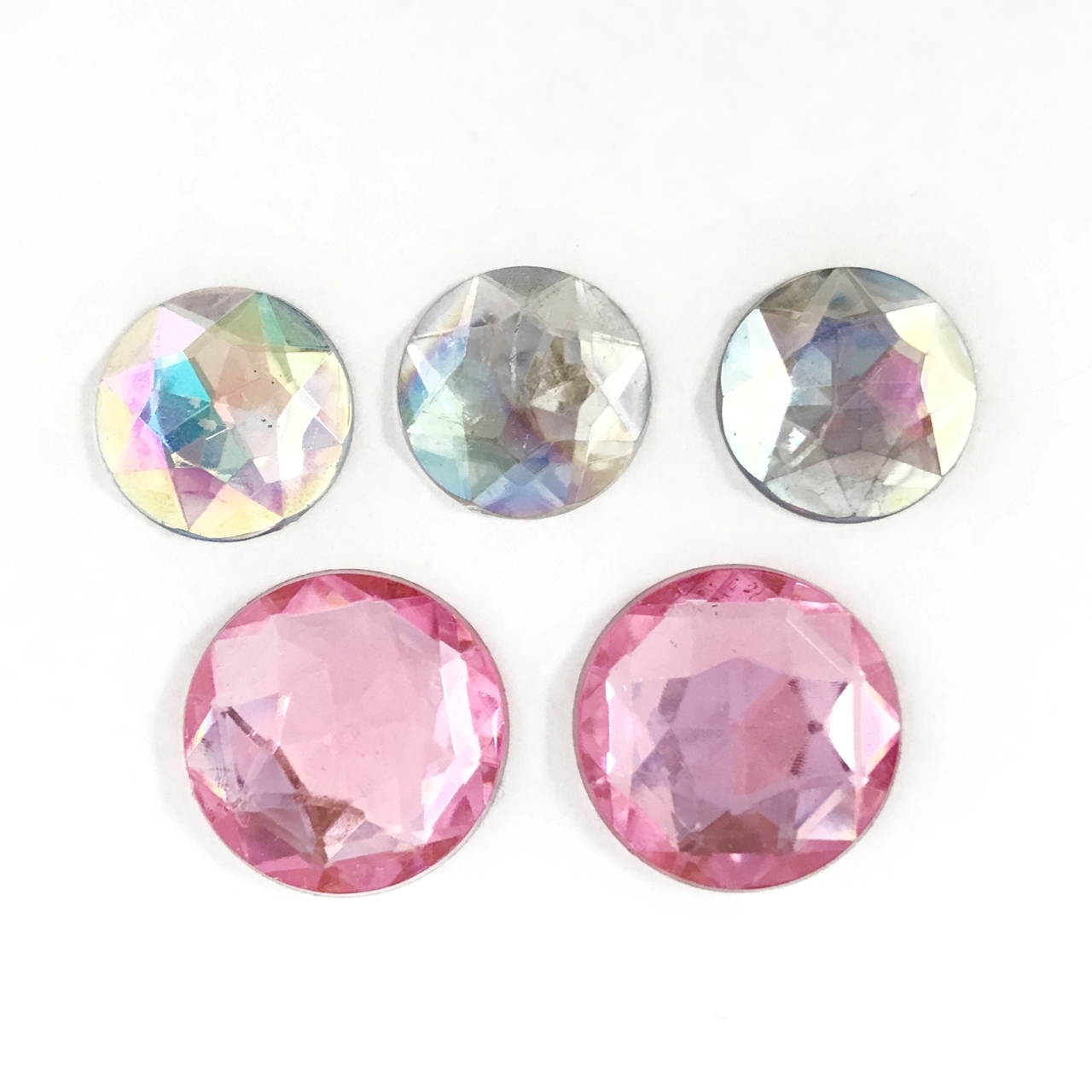 Picture of Jumbo Gems - Clear & Pink - 2-2.5cm (5 pcs.) (AG-M4) 