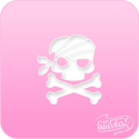 Picture of Pink Power Face Painting Stencil (1001) - Pirate Skull 'n Bones