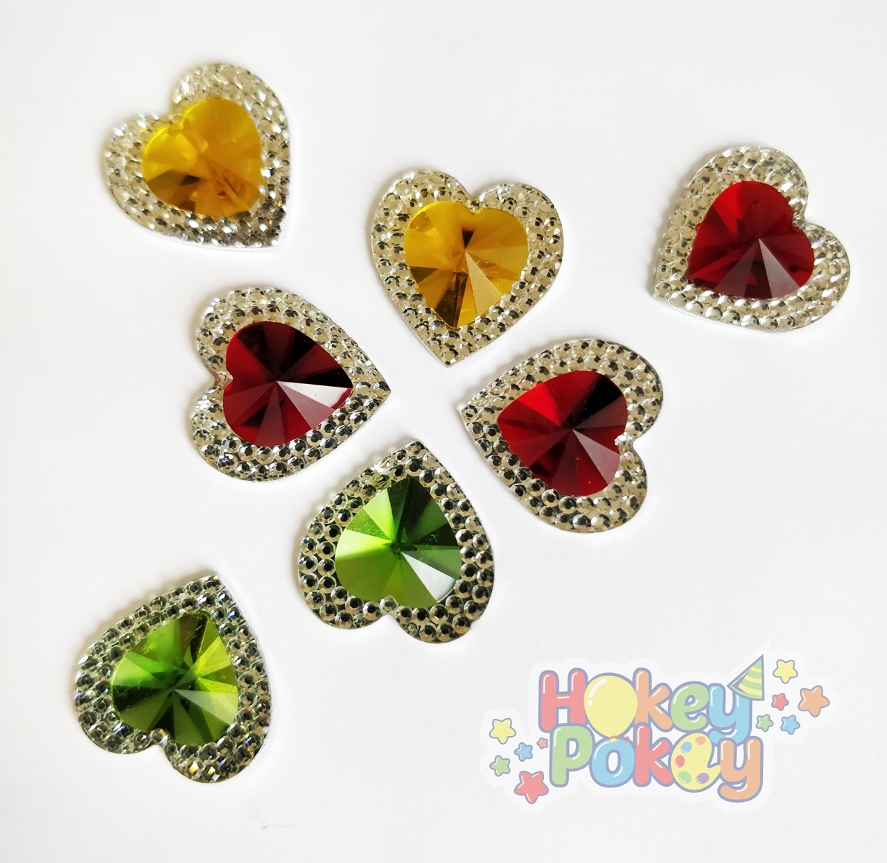Picture of Double Heart Gems - Festive Assortment - 16mm (7 pc.) (AG-DH2)