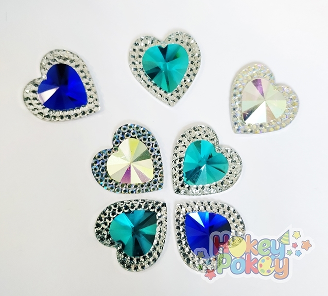 Picture of Double Heart Gems - Frozen Assortment - 16mm (7 pc.) (AG-DH1)