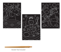 Picture of Krafty Kids Kit: DIY Scratch Art 3 Asst Sheets w/Scratch Tool - Fantasy Friends