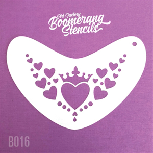 Picture of Art Factory Boomerang Stencil - Heart Crown (B016)