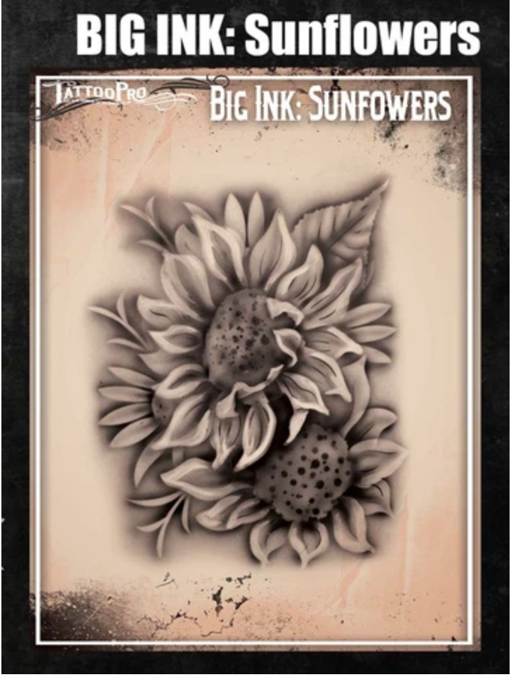 Picture of Tattoo Pro Stencil - BIG INK - Sunflowers (ATPS-BGNK-107)