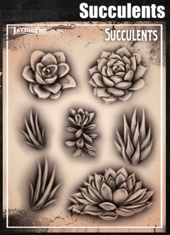Picture of Tattoo Pro Stencil -  Succulents (ATPS180)