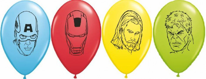 Picture of 5" Avengers Faces Assortment   - Qualatex Balloon (100/bag)