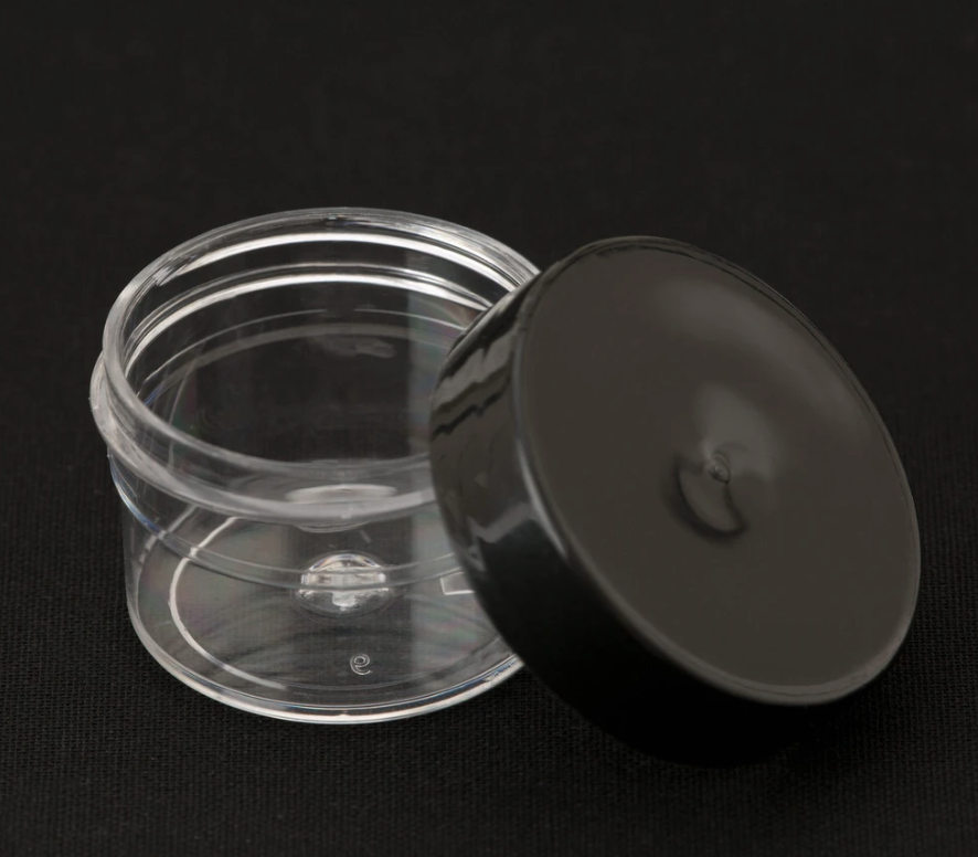 Picture of Empty Clear Thin Wall Jar w/ Black Lid - 15 ml