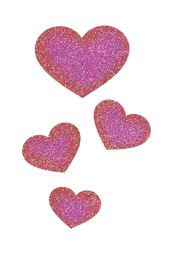 Picture of Cascading Hearts Glitter Tattoo Stencil - HP-56 (5pc pack)