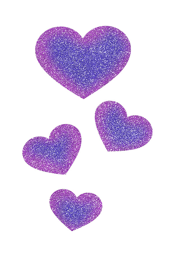 Picture of Cascading Hearts Glitter Tattoo Stencil - HP-56 (5pc pack)