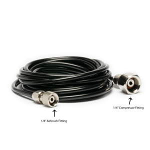 Picture of Iwata 10' (3m) Straight Shot Airbrush Hose with Iwata 1/8" Airbrush Fitting and 1/4" Compressor Fitting