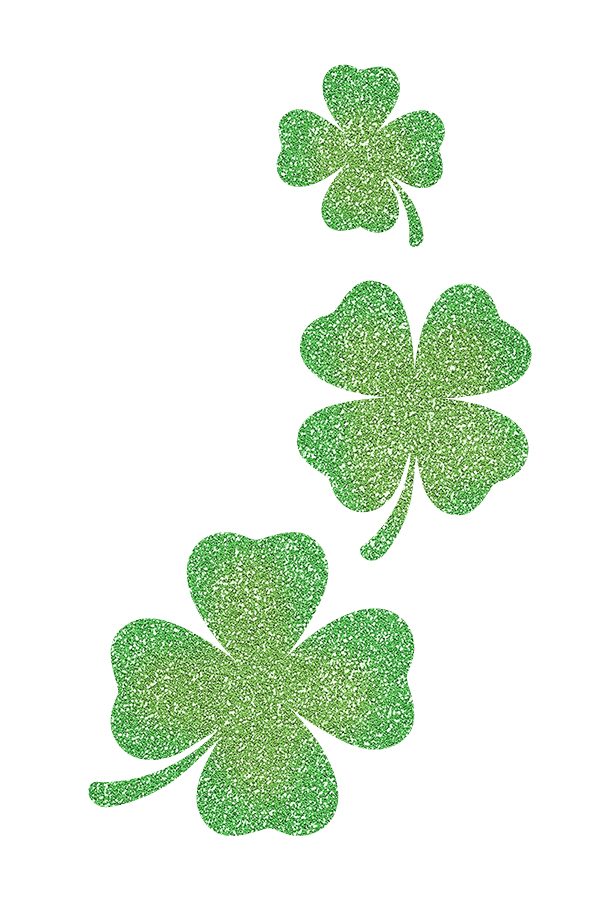 Picture of Cascading Four-Leaf Clovers Glitter Tattoo Stencil - HP-41 (5pc pack)