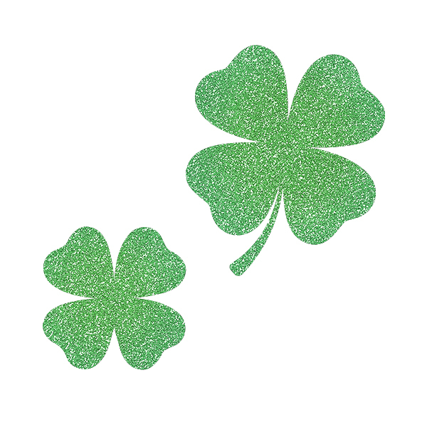 Picture of Two Lucky Four-Leaf Clovers Glitter Tattoo Stencil - HP-53 (5pc pack)