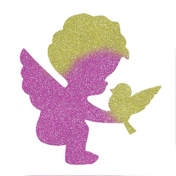 Picture of Cupid and Dove Glitter Tattoo Stencil - HP-90 (5pc pack)