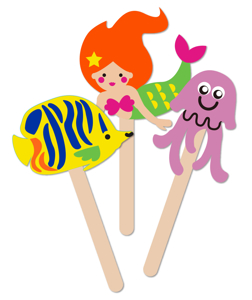 Picture of Krafty Kids Kit: DIY Foam Character Stick Puppets - Ocean Wonders (3pc)