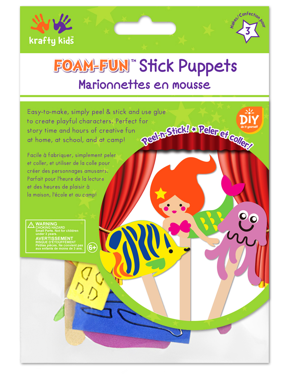 Picture of Krafty Kids Kit: DIY Foam Character Stick Puppets - Ocean Wonders (3pc)
