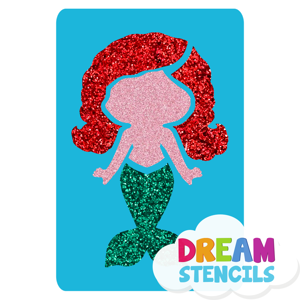Picture of Baby Mermaid Glitter Tattoo Stencil - HP-116 (5pc pack)