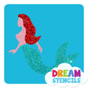 Picture of Swimming Mermaid Glitter Tattoo Stencil - HP-117 (5pc pack)