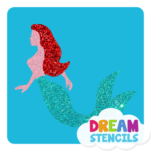 Picture of Swimming Mermaid Glitter Tattoo Stencil - HP-117 (5pc pack)