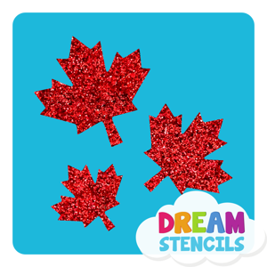 Picture of Cascading Maple Leaves Glitter Tattoo Stencil - HP-104 (5pc pack)