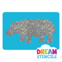 Picture of Hippopotamus Glitter Tattoo Stencil - HP-12 (5pc pack)