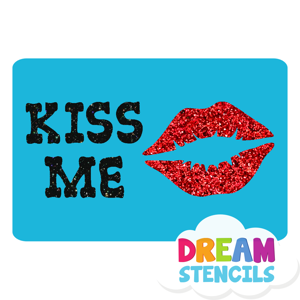 Picture of Kiss Me Glitter Tattoo Stencil - HP-47 (5pc pack)