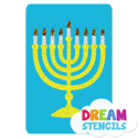 Picture of Menorah Glitter Tattoo Stencil - HP-37 (5pc pack)