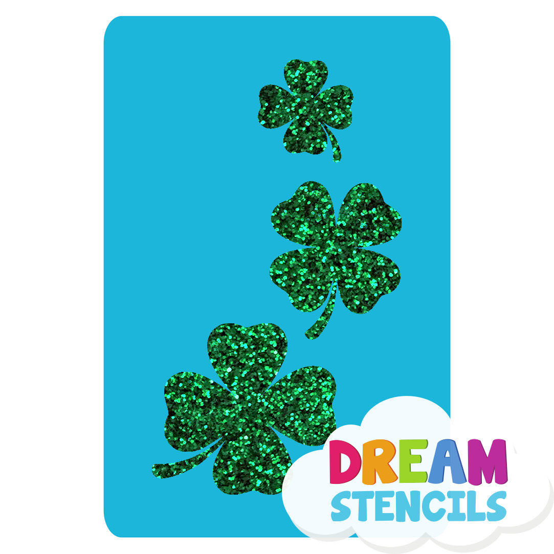 Picture of Cascading Four-Leaf Clovers Glitter Tattoo Stencil - HP-41 (5pc pack)
