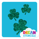 Picture of Cascading Three-Leaf Clovers Glitter Tattoo Stencil - HP-42 (5pc pack)