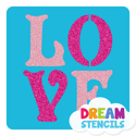 Picture of Love Glitter Tattoo Stencil - HP-62 (5pc pack)