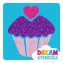 Picture of Cupcake Glitter Tattoo Stencil - HP-65 (5pc pack)