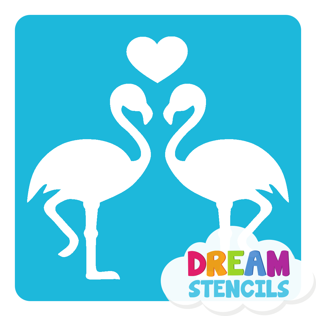 Picture of Kissing Flamingos Glitter Tattoo Stencil - HP-58 (5pc pack)