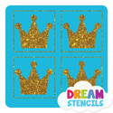 Picture of Mini 4 in 1 Crown Glitter Tattoo Stencil - HP-71 (5pc pack)