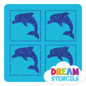 Picture of Mini 4 in 1 Dolphin Glitter Tattoo Stencil - HP-73 (5pc pack)