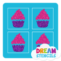 Picture of Mini 4 in 1 Cupcake Glitter Tattoo Stencil - HP-72 (5pc pack)