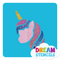 Picture of Unicorn Head Glitter Tattoo Stencil - HP-84 (5pc pack)