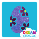 Picture of Easter Egg with Flowers Glitter Tattoo Stencil - HP-94 (5pc pack)