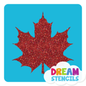 Picture of Fancy Maple Leaf Glitter Tattoo Stencil - HP-122 (5pc pack)