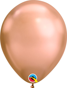 Picture of 7" Qualatex Chrome Rose Gold round balloons - (100/bg)