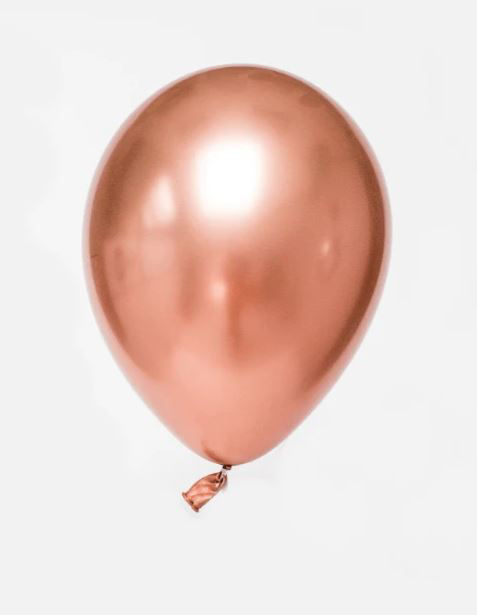 Picture of 7" Qualatex Chrome Rose Gold round balloons - (100/bg)
