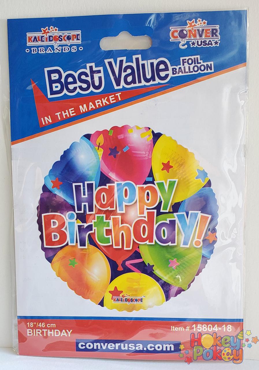 Picture of 18" Kaleidoscope Happy Birthday Balloon - Foil Balloon (1pc)
