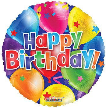 Picture of 18" Kaleidoscope Happy Birthday Balloon - Foil Balloon (1pc)