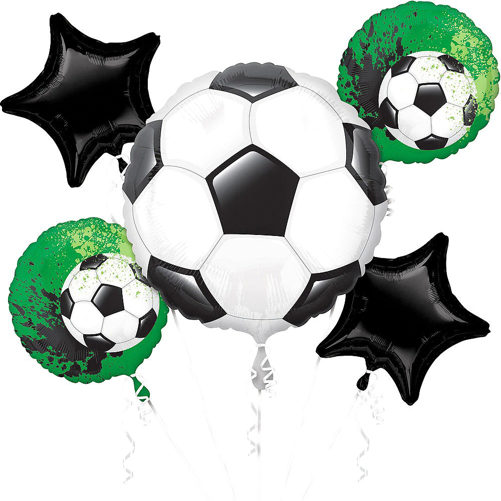 Picture of Balloon Bouquet - Goal Getter Soccer Foil Balloons (5 pc)