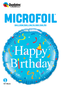 Picture of 18"  Happy Birthday Blue Foil Balloon (1pc)