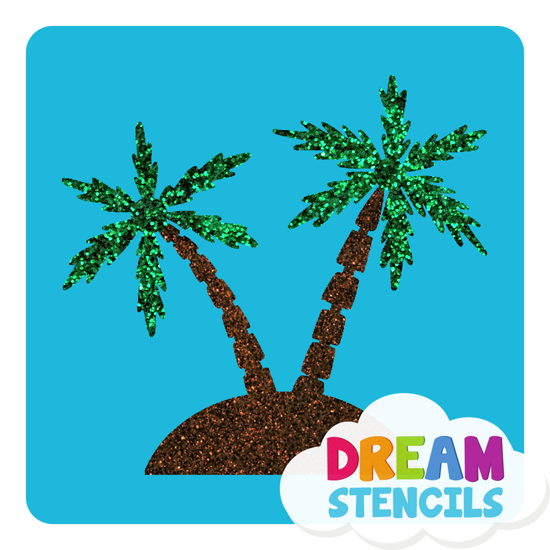 Picture of Palm Trees Glitter Tattoo Stencil - HP-149 (5pc pack)