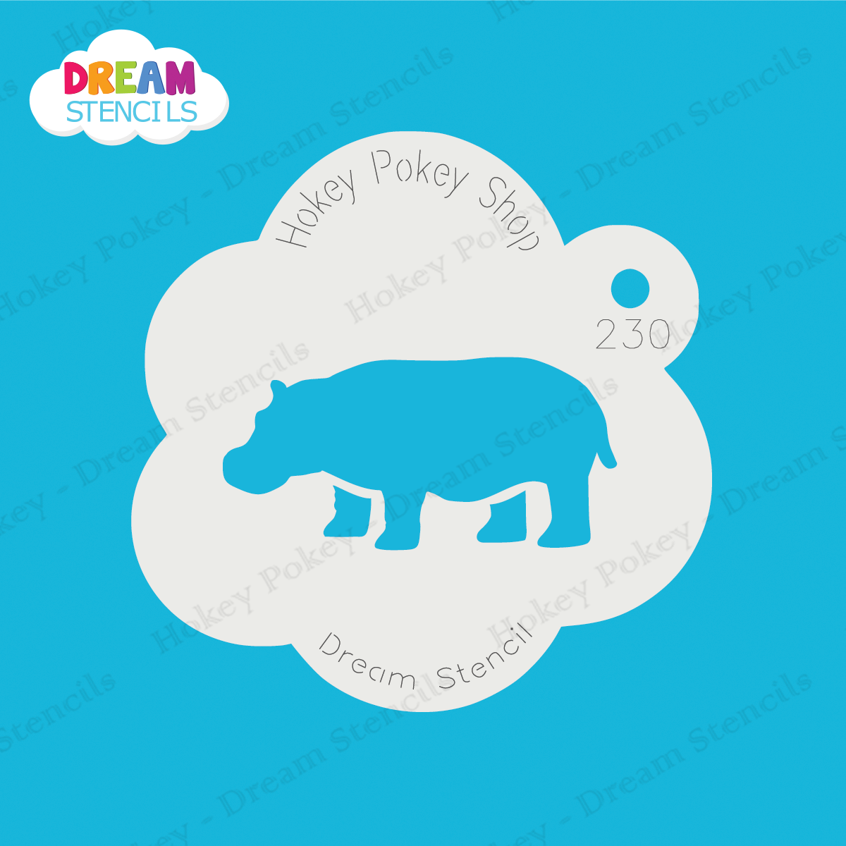 Picture of Hippopotamus- Dream Stencil - 230